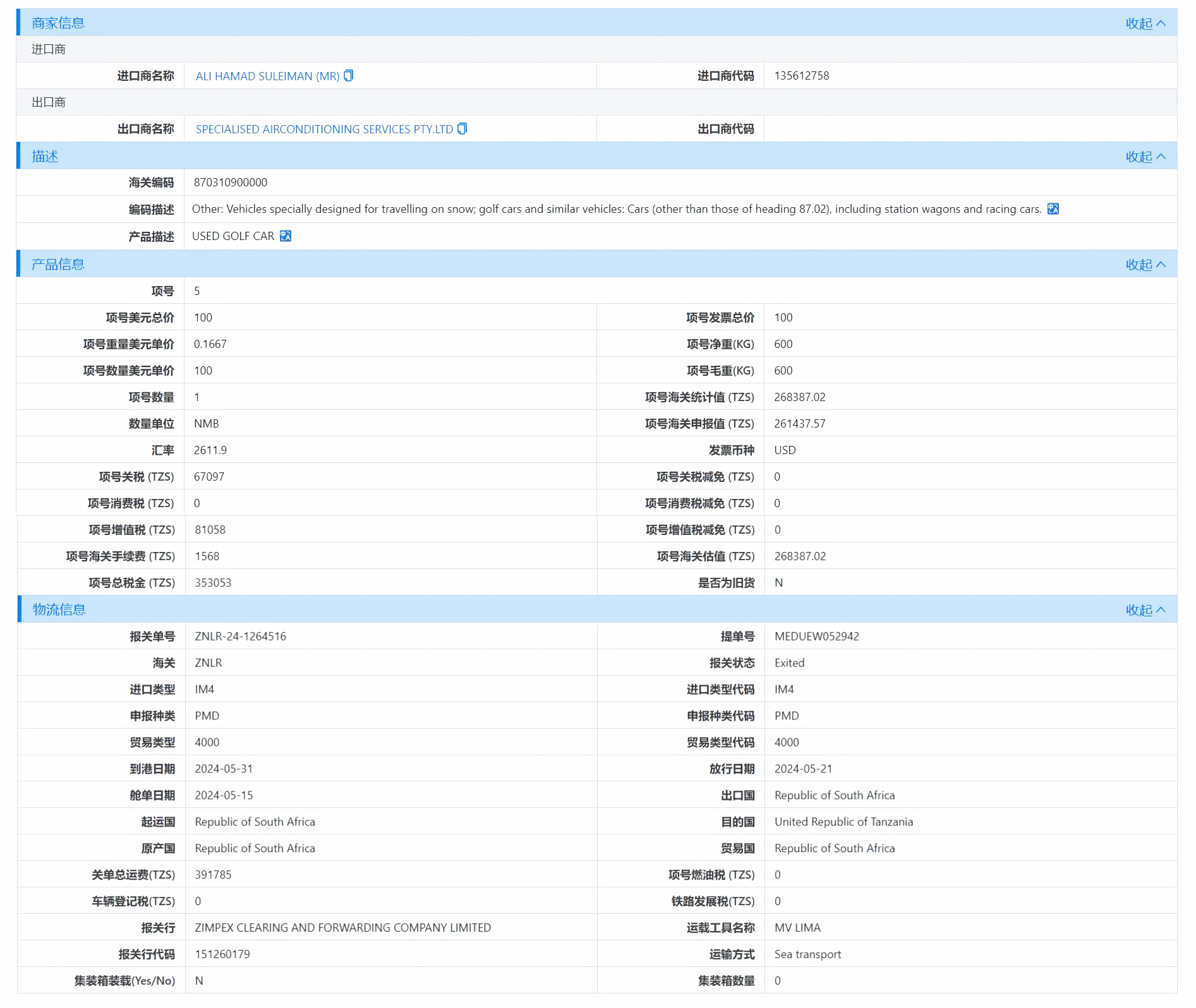 坦桑尼亚海关数据,海关数据,巅峰国际海关数据